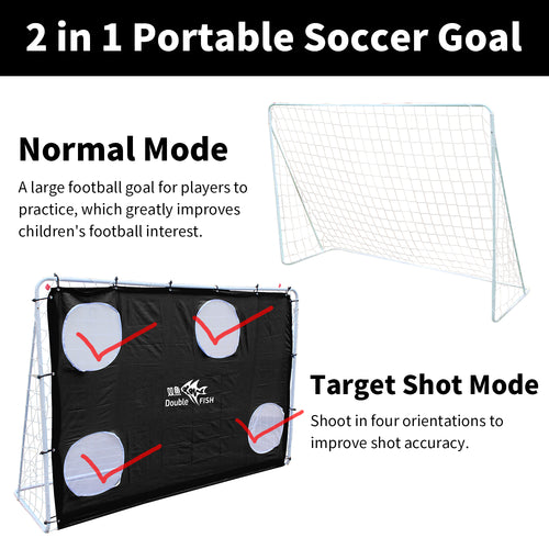 DOUBLE FISH 7.5ft x 5ft Professional Soccer Goal